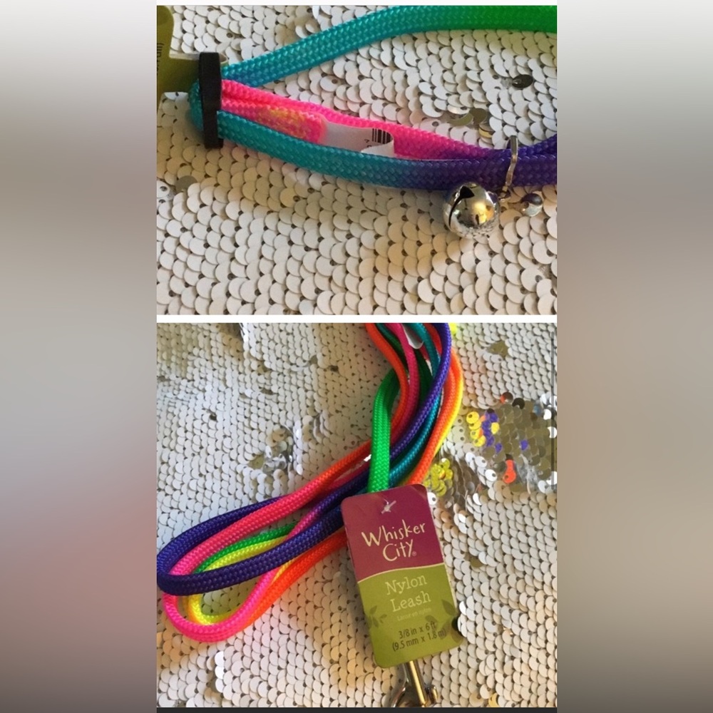 ✔️🌸Ⓜ️Bundle Whiskey city Cat Collar And Matching Leash NWT